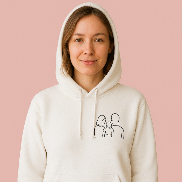 Sweat à capuche avec broderie portrait (One Line)