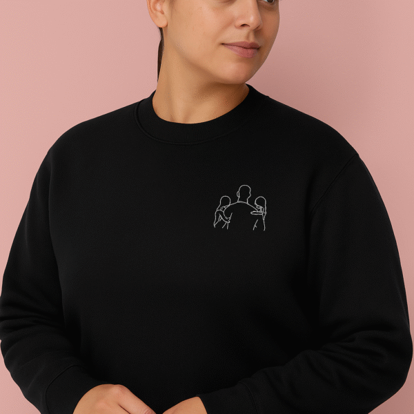 Sweat avec broderie portrait (One Line)