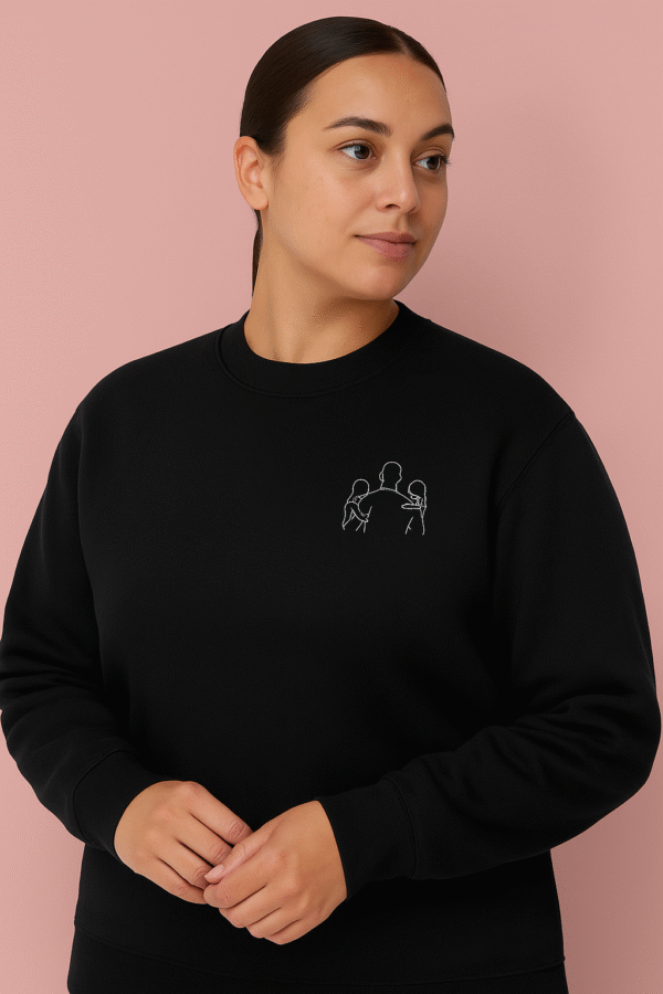 Sweat avec broderie portrait (One Line)